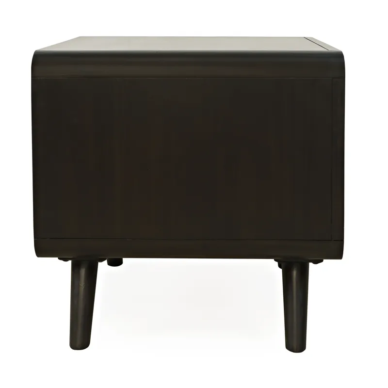 Marlowe Mid-Century Modern 24\" Curved End Table With Storage Drawers