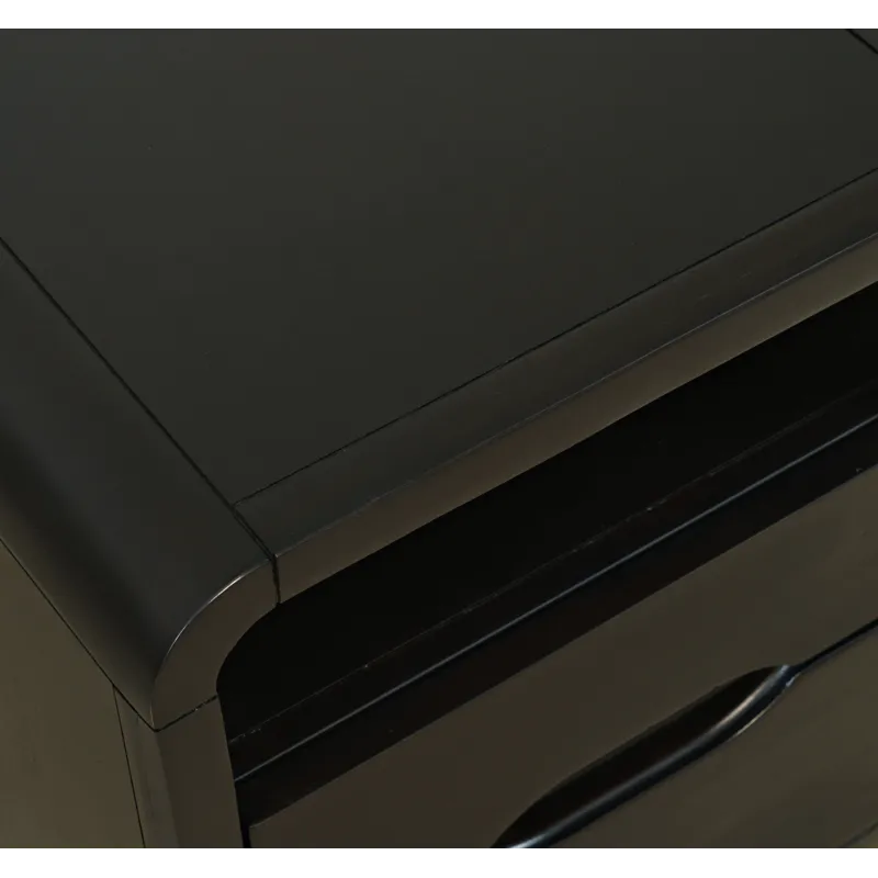 Marlowe Mid-Century Modern USB Charging Curved Chairside End Table With Storage Drawers