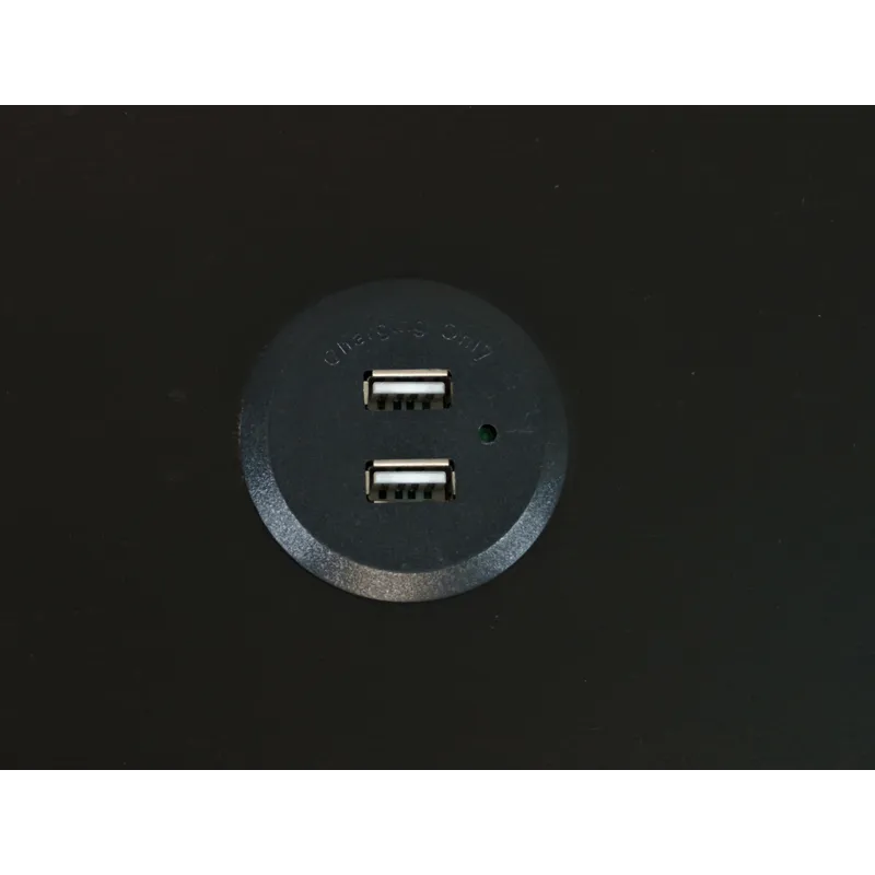 Marlowe Mid-Century Modern USB Charging Curved Chairside End Table With Storage Drawers