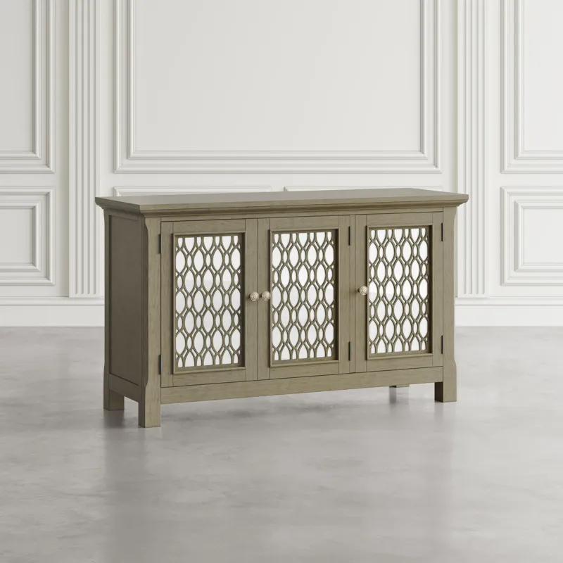 Isabella 54\" Luxury Mirrored Accent Storage Cabinet