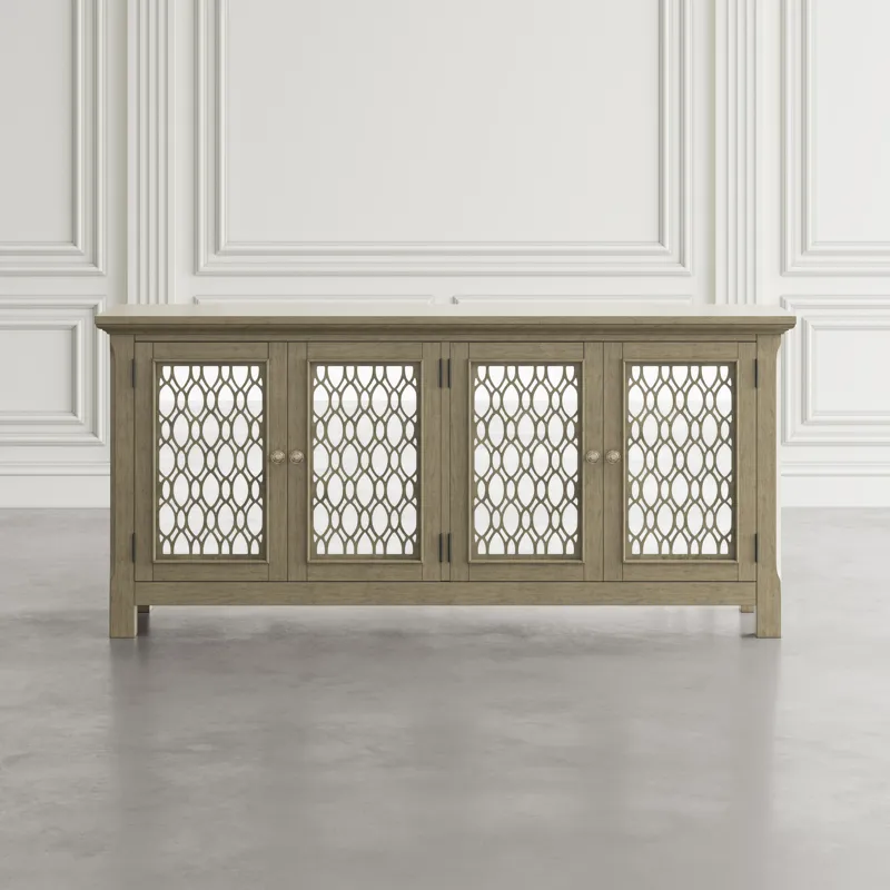 Isabella 69\" Luxury Mirrored Sideboard Storage Cabinet