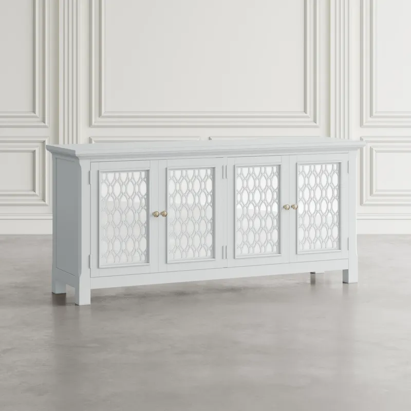 Isabella 69\" Luxury Mirrored Sideboard Storage Cabinet