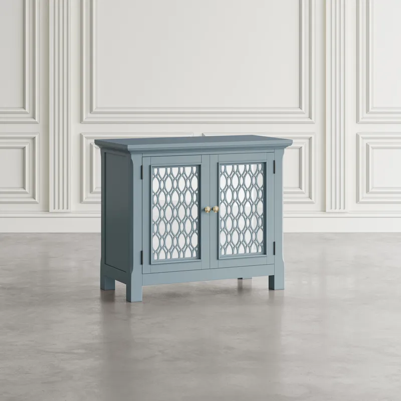 Isabella 38\" Luxury Mirrored Accent Storage Cabinet