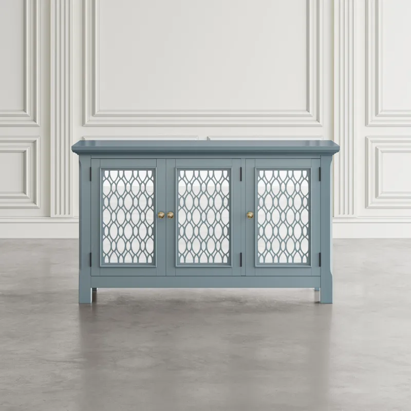 Isabella 54\" Luxury Mirrored Accent Storage Cabinet