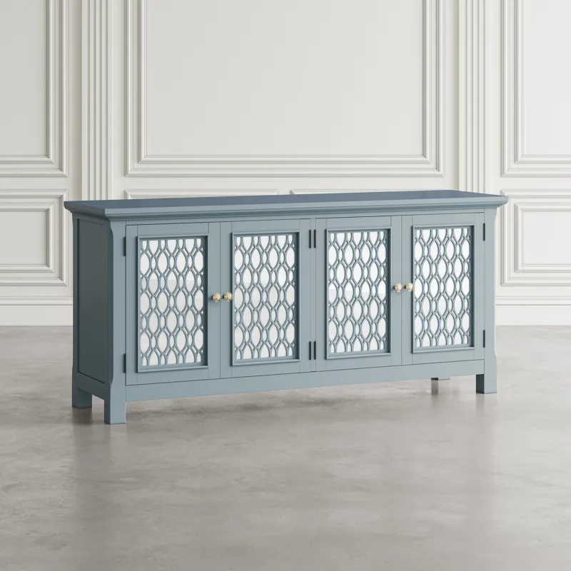 Isabella 69\" Luxury Mirrored Sideboard Storage Cabinet