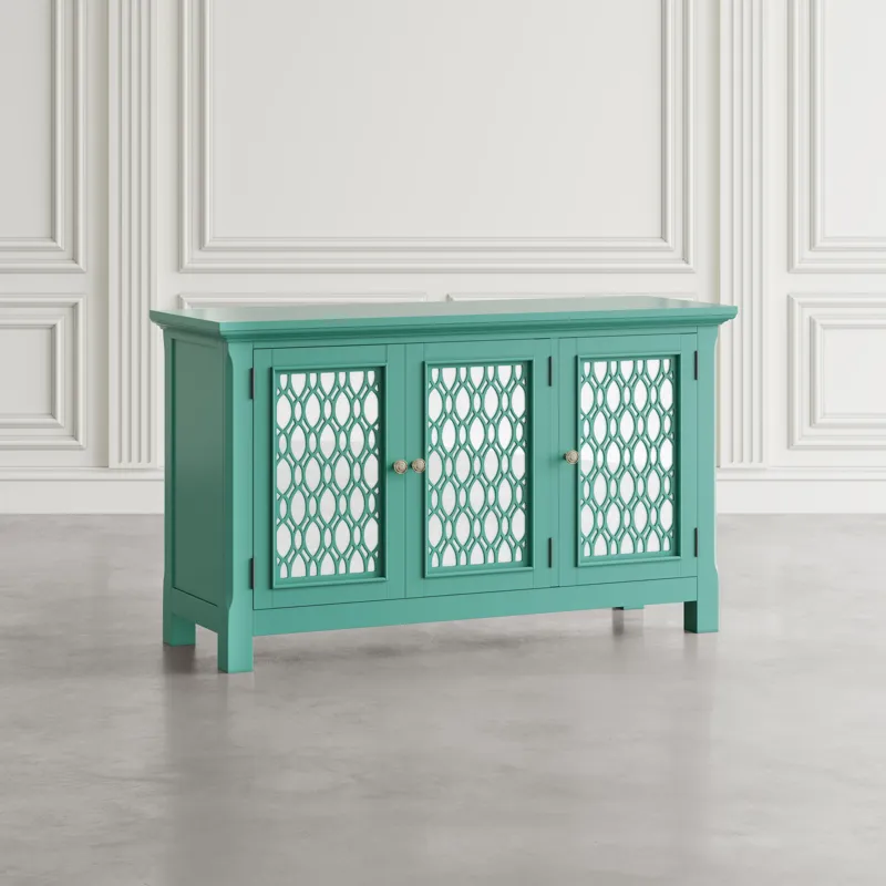 Isabella 54\" Luxury Mirrored Accent Storage Cabinet