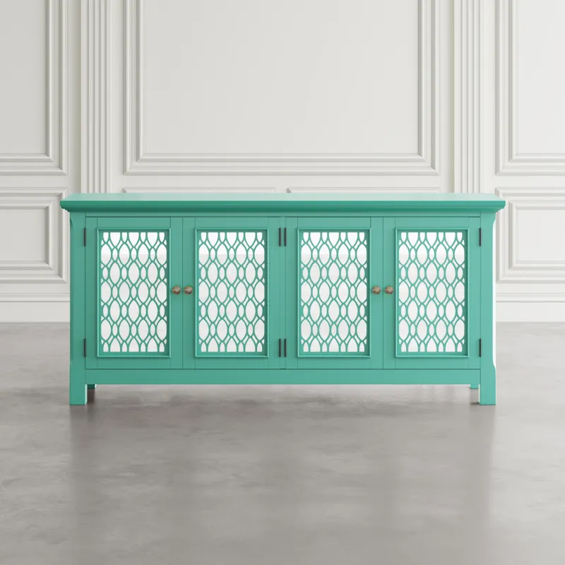 Isabella 69\" Luxury Mirrored Sideboard Storage Cabinet