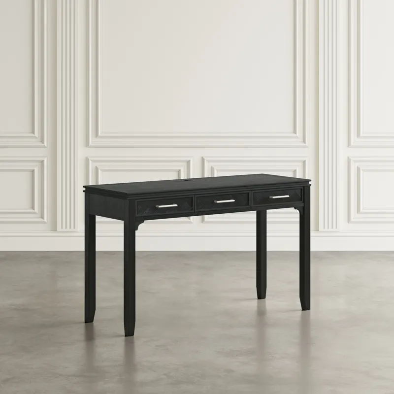 Gramercy Mid-Century Modern Chevron Three Drawer USB Charging Desk