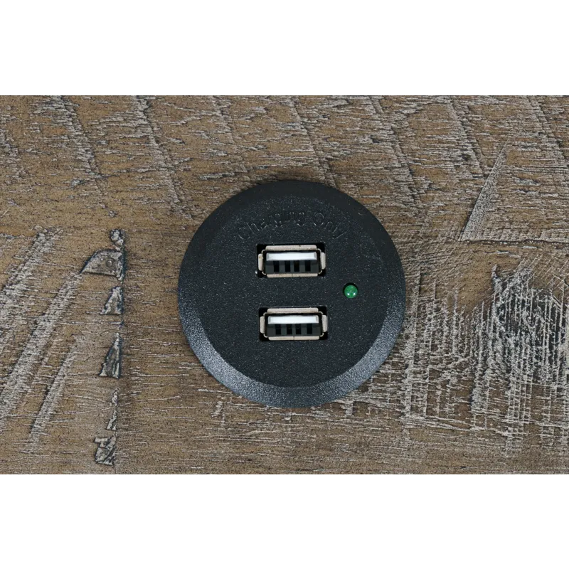 East Hampton Modern Coastal 25\" Distressed Solid Wood Nightstand With USB Charging