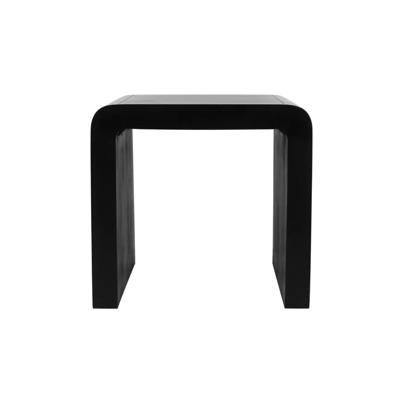 Brooklyn Mid-Century Modern Solid Wood Square Waterfall Curved End Table