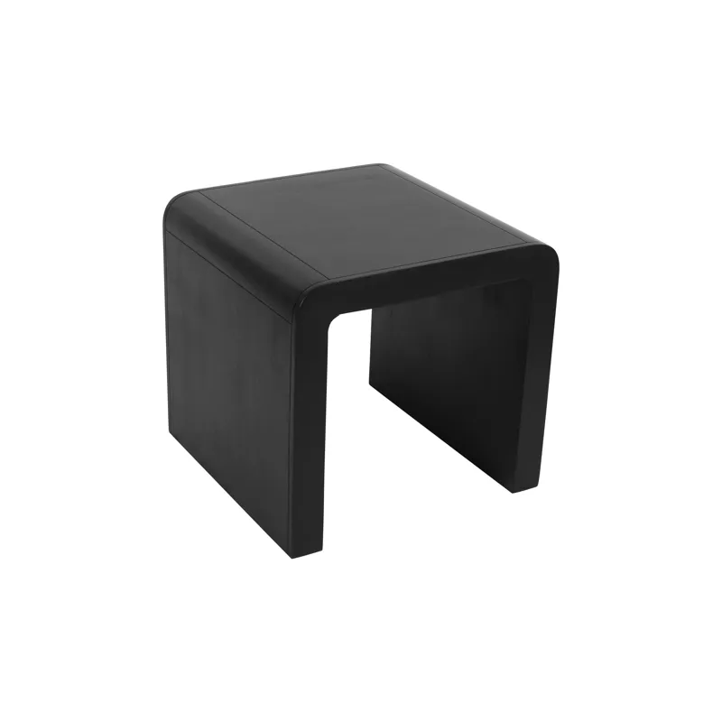 Brooklyn Mid-Century Modern Solid Wood Square Waterfall Curved End Table