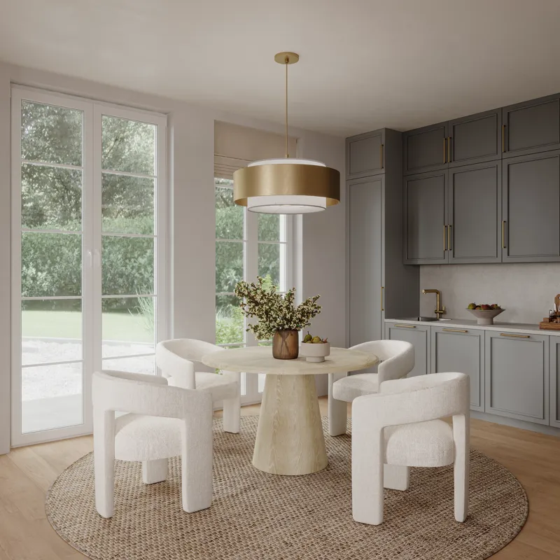 Bonn Mid-Century Modern 50\" Round Pedestal Dining Table