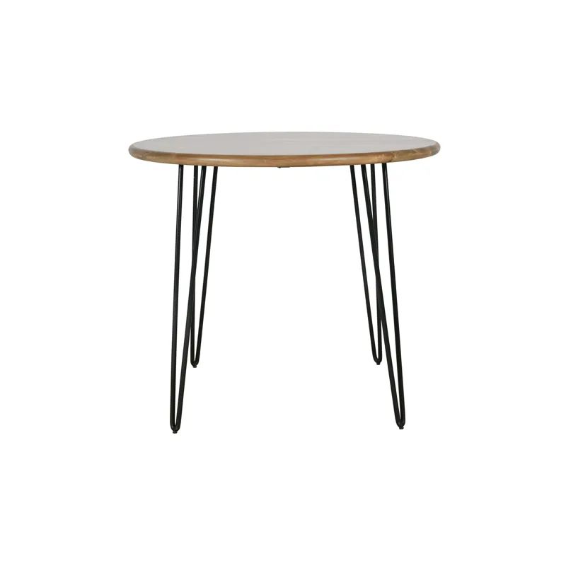 Brennan Five Piece 42\" Round Mid-Century Modern Dining Set With Faux Leather Chairs