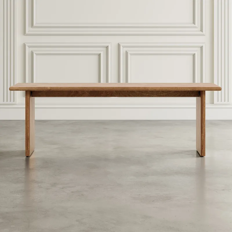 Burke 54\" Rustic Modern Solid Wood Dining Bench