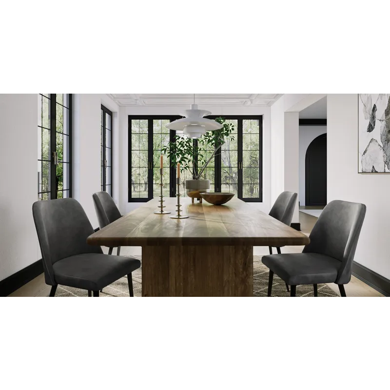 Burke 76\" Rustic Modern Solid Wood Dining Table