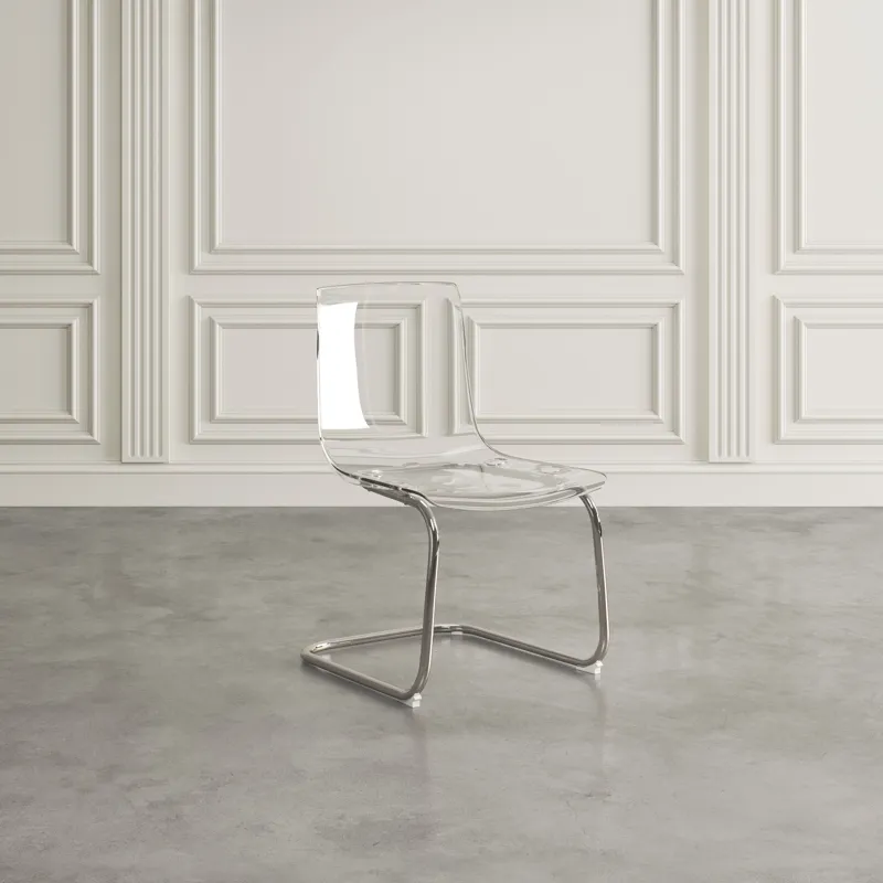 Clarity Modern Contemporary Clear Acrylic Dining Chair(Set Of 2)