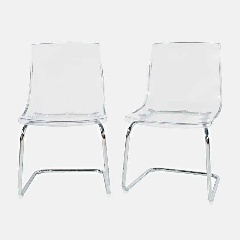 Clarity Modern Contemporary Clear Acrylic Dining Chair(Set Of 2)