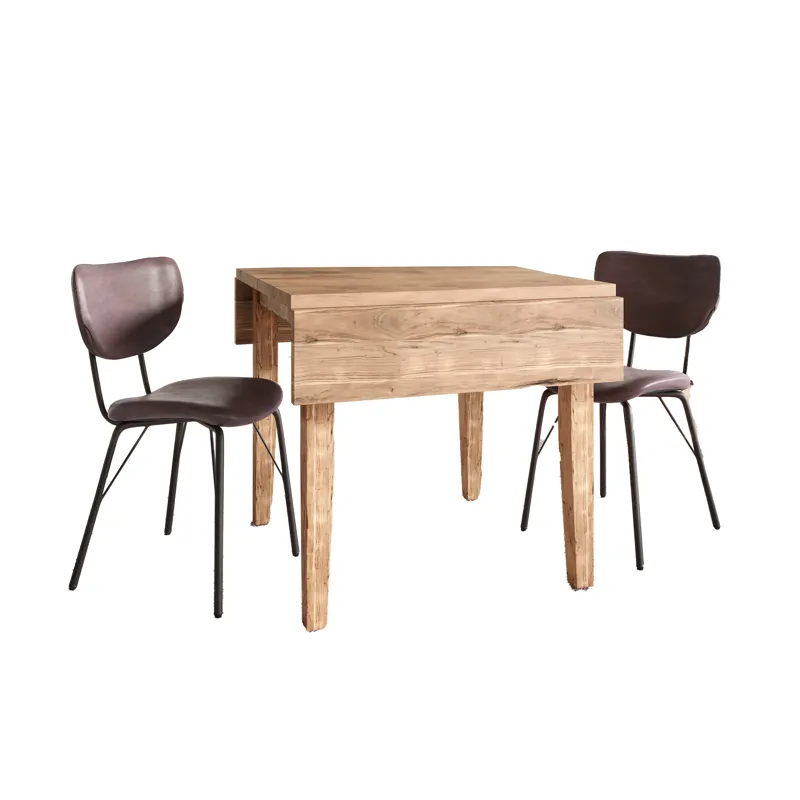 Colby Three Piece Dropleaf Solid Wood Dining Set
