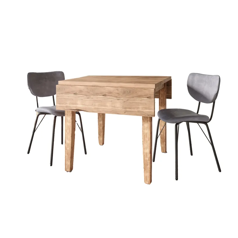 Colby Three Piece Dropleaf Solid Wood Dining Set
