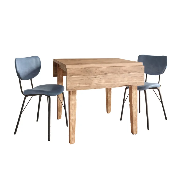 Colby Three Piece Dropleaf Solid Wood Dining Set