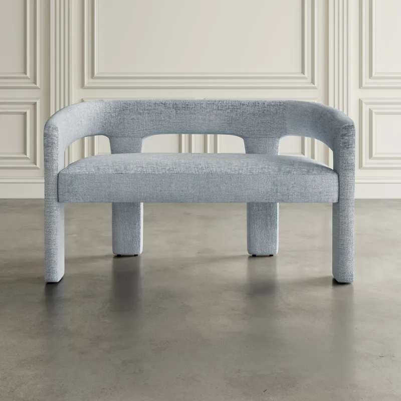 Gwen Modern Luxury Jacquard Fabric Upholstered Sculpture Bench