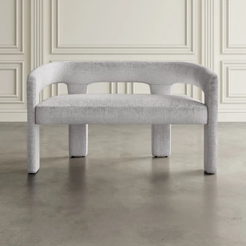 Gwen Modern Luxury Jacquard Fabric Upholstered Sculpture Bench