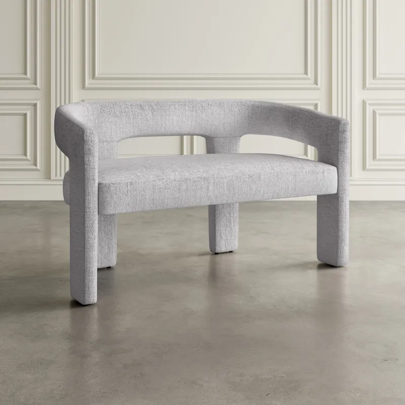 Gwen Modern Luxury Jacquard Fabric Upholstered Sculpture Bench