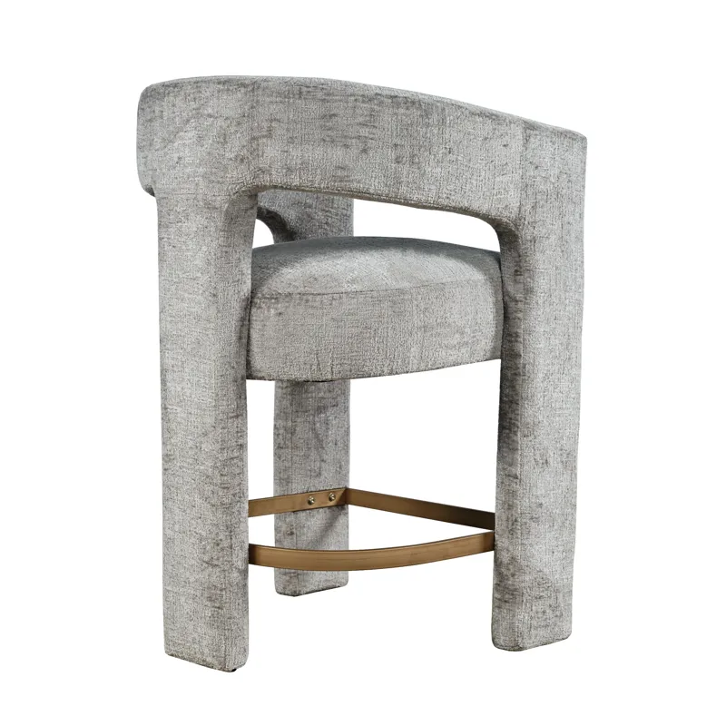 Gwen Modern Luxury Jacquard Fabric Upholstered Sculpture Counter Stool