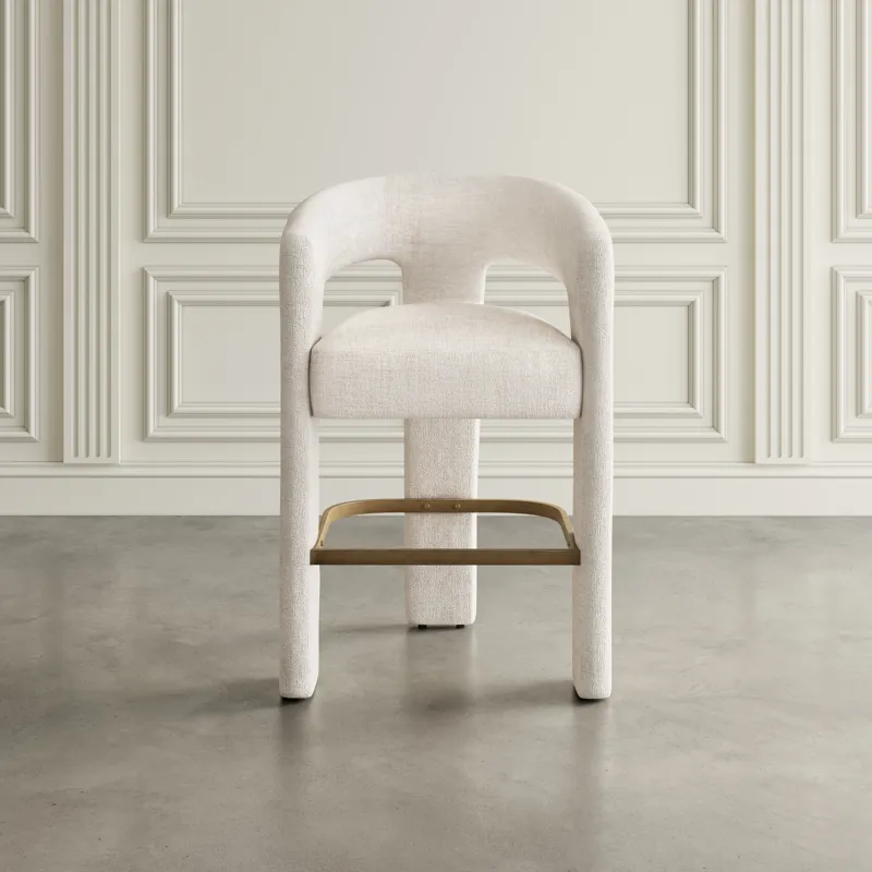 Gwen Modern Luxury Jacquard Fabric Upholstered Sculpture Counter Stool