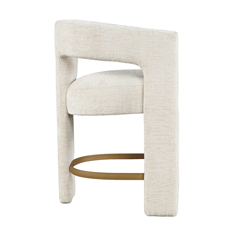 Gwen Modern Luxury Jacquard Fabric Upholstered Sculpture Counter Stool