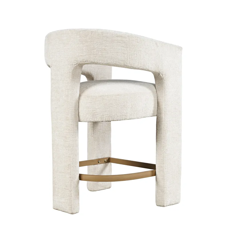 Gwen Modern Luxury Jacquard Fabric Upholstered Sculpture Counter Stool