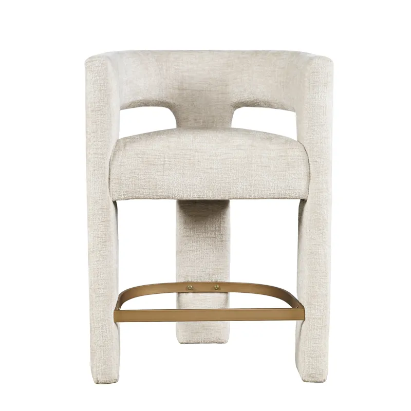 Gwen Modern Luxury Jacquard Fabric Upholstered Sculpture Counter Stool