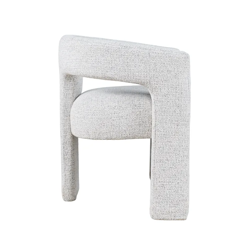Hayden Modern Upholstered Three Leg Sculpture Dining Armchair With Performance Fabric