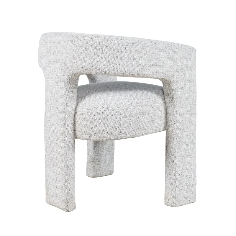 Hayden Modern Upholstered Three Leg Sculpture Dining Armchair With Performance Fabric