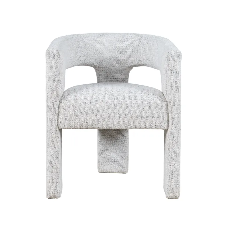 Hayden Modern Upholstered Three Leg Sculpture Dining Armchair With Performance Fabric