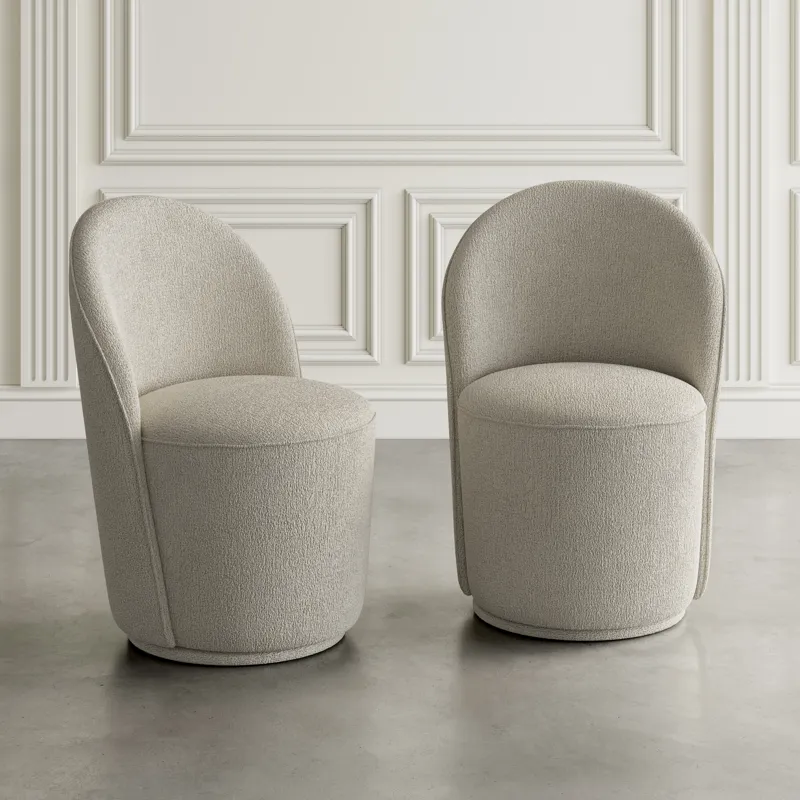 Landon Mid-Century Modern Upholstered Swivel Dining Chair(Set Of 2)