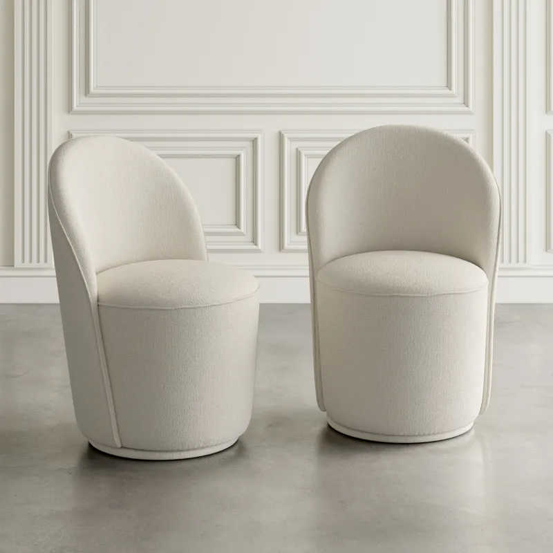 Landon Mid-Century Modern Upholstered Swivel Dining Chair(Set Of 2)