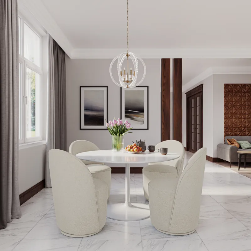 Landon Mid-Century Modern Upholstered Swivel Dining Chair(Set Of 2)