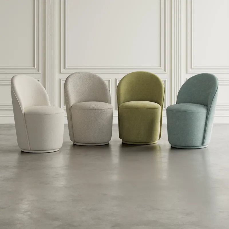 Landon Mid-Century Modern Upholstered Swivel Dining Chair(Set Of 2)