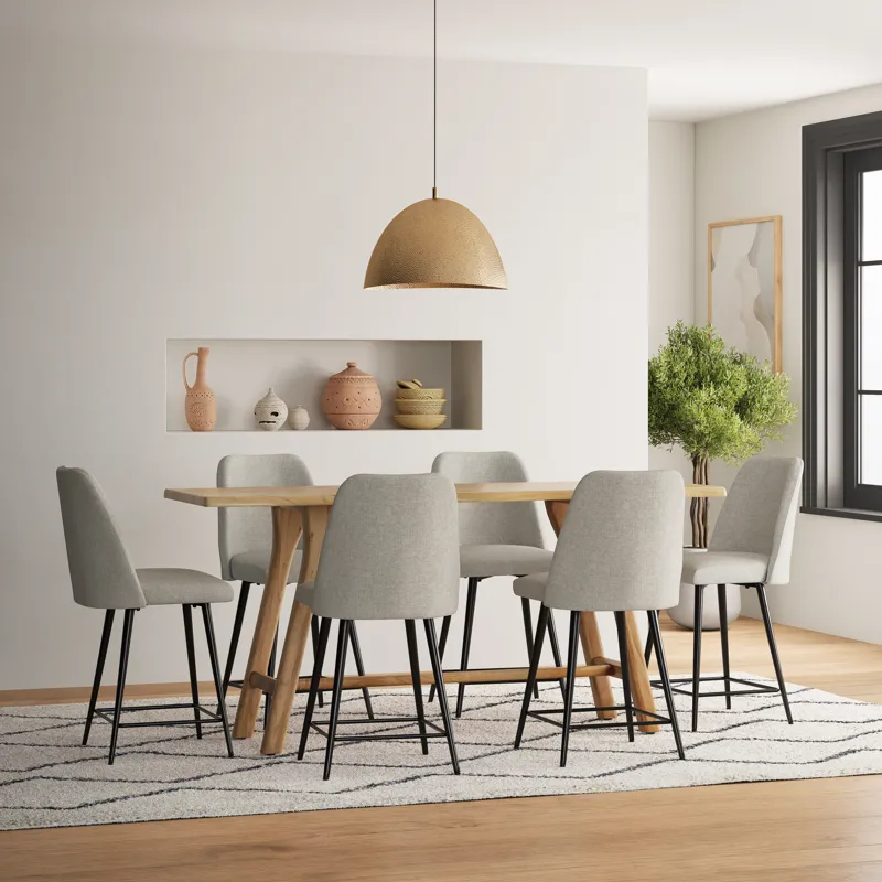 Macey Contemporary Modern Upholstered Counter Barstool(Set Of 2)