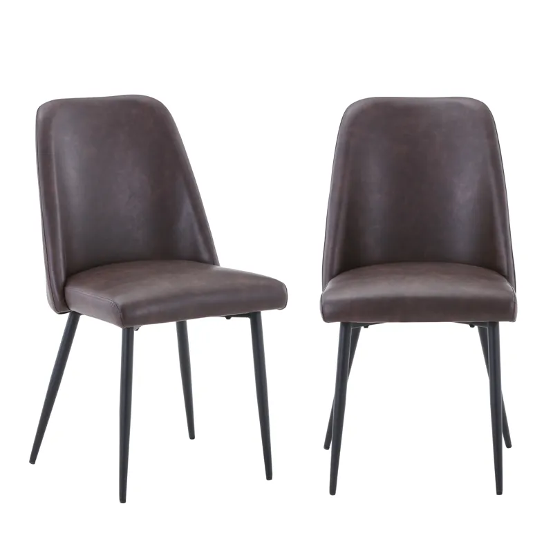 Maddox Mid-Century Modern Faux Leather Upholstered Dining Chair(Set Of 2)