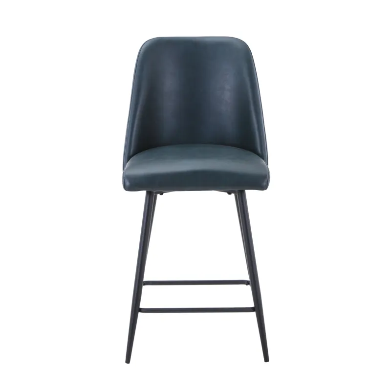 Maddox Mid-Century Modern Faux Leather Upholstered Counter Height Barstool(Set Of 2)