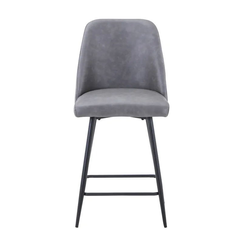 Maddox Mid-Century Modern Faux Leather Upholstered Counter Height Barstool(Set Of 2)