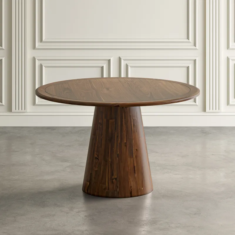 Nash Mid-Century Modern 50\" Round Pedestal Dining Table
