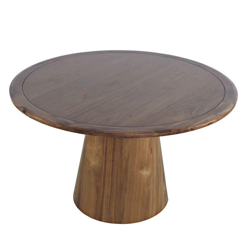 Nash Mid-Century Modern 50\" Round Pedestal Dining Table