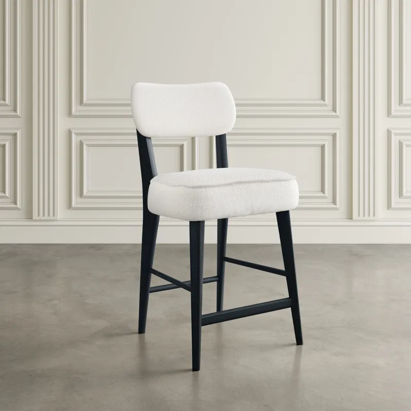 Nash Mid-Century Modern Five Piece Counter Height Dining Set With Upholstered Barstools