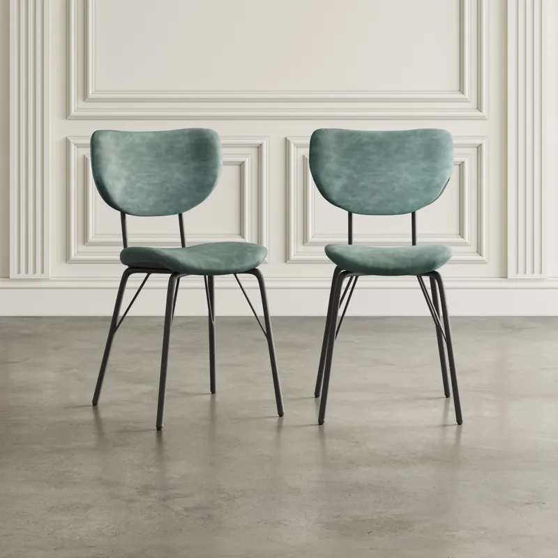 Owen Contemporary Modern Faux Leather Split-Back Upholstered Dining Chair(Set Of 2)