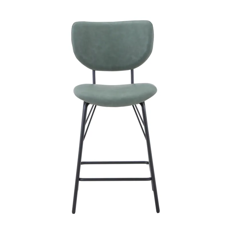 Owen Contemporary Modern Faux Leather Split-Back Upholstered Counter Height Barstool(Set Of 2)