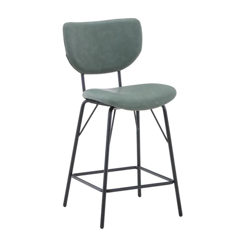 Owen Contemporary Modern Faux Leather Split-Back Upholstered Counter Height Barstool(Set Of 2)