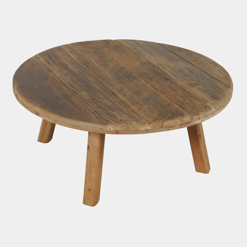 Reclamation 36\" Round Rustic Reclaimed Solid Wood Coffee Table